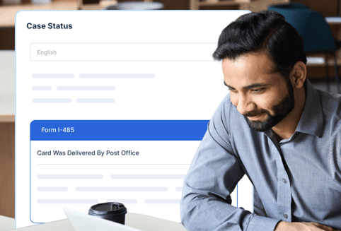 Immigration caseworker uses immigration law software to track case status