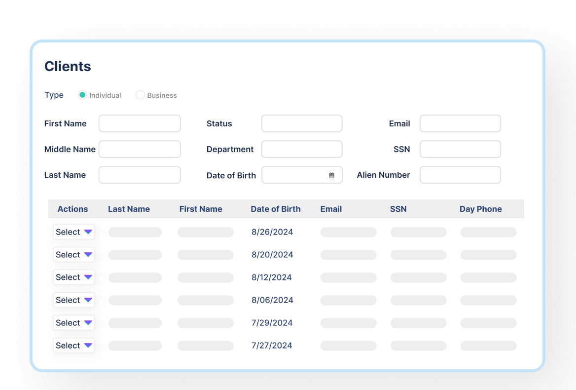 Clients Homepage