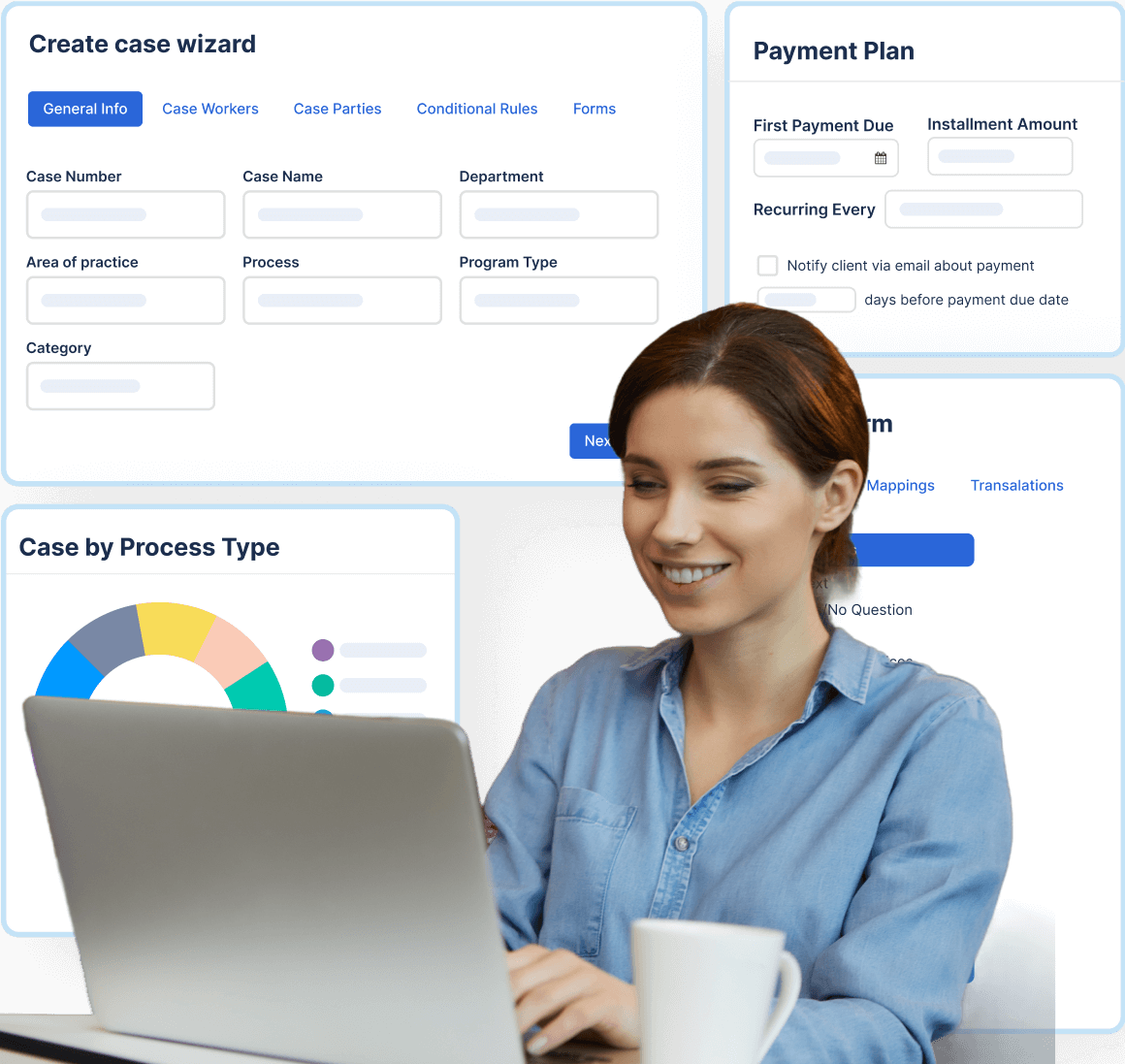 Immigration paralegal using immigration practice management software to manage immigration law practice