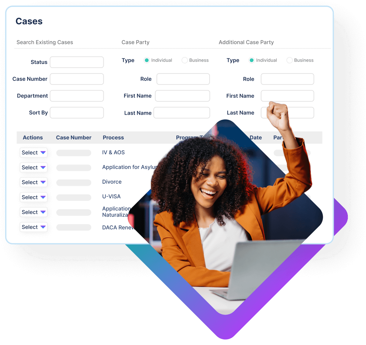 immigration attorney satisfied with the results of their forms management software